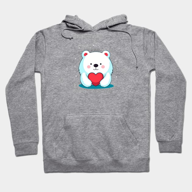 Bear with a heart Hoodie by NATLEX